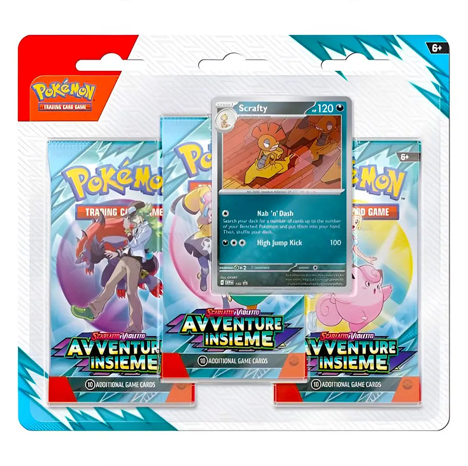 Blister 3 Buste D'Espansione Pokémon Avventure Insieme - Scrafty - ITA -